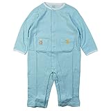 《H29年春物》(日本製) Pample Mousse(パンプルムース) カチオン接結ミニドビー糸刺繍ワッペン付カバーオール 80cm/SA NO.DP-71508