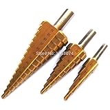 3 ピース ステップ ドリル ビット セット チタン hss産業リーマー メトリック 4-12 ミリメートル 4-20 ミリメートル 4-32 ミリメートル コア ドリル複数穴カッター ビット ステッ