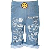 2017年 夏物 アンパンマン ニットデニム 線描きプリント ７分丈パンツ Anpanman サックス◇90cm