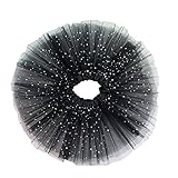 チュチュドレススカートGirl 's Tutu Glitter Balletソフトチュールスカート(ブラック)