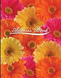 Address Book: Different Sunflower Colors 8.5 X 11 Inch Alphabetical Organizer Journal Notebook Book with Tabs for Recording Contact Address, Phone Numbers and Emails