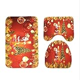Zhaozhe バスマット　トイレパッド　　風呂　クリスマス　鹿　雪人　サンダル　バスルーム　滑り止め