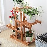 ソイルウッドフラワーシェルフリビングルームバルコニーマルチレイヤー木製フラワーポットラックスモールインテリア収納ラック ( 色 : 木の色 )