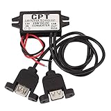DC-DCステップダウンモジュール，SODIAL(R) DC/DC 12V - 5V 3A 15Wデュアルメスパネルマウント　USBステップダウンモジュール