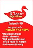 (10) - Hoover Upright Vacuum Cleaner Type Y/Z HEPA Bags by iClean Vacuums (10 Bags)