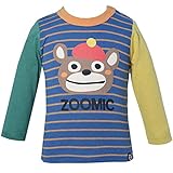 2016年 秋冬 ZOOMIC ART ズーミックアート ボーダー アップリケ 長袖Ｔシャツ くま ブルー◇95cm