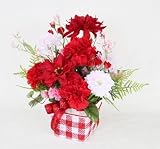 山久 赤いカーネーションのアレンジ 1603-4935 【CT触媒加工】【シルクフラワー】【造花】
