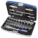 Expert E031811 6 Point Fractional and Metric Standard Socket Set with 3/8-Inch Drive, 34-Piece by Ex