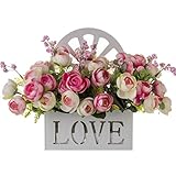 ホームデコレーション人工偽の結婚式のシルクの花ブッシュバスケット、u
