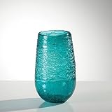 Torre & Tagus 902164A Glass Thread Turquoise Lustre Vase - Short by Torre & Tagus