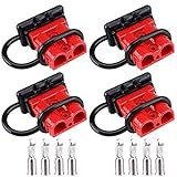 GTIWUNG 50A 600V 電源コネクター フォークリフト コネクター バッテリークイックコネクト切断電気プラグ イックディスコネクト、自動車、キャンピングカー、キャラバン、キャンピングカー、ボート用赤