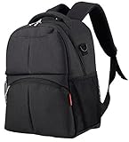 goldwheatおむつバッグバックパック赤ちゃん旅行Nappyバッグfor Baby Care with防水服バッグベビーカークリップ L ブラック GDT-HDAJ02