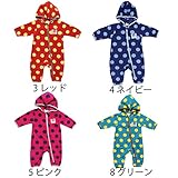 【SiShuNon/シシュノン】2色ドットフリースボアカバーオールドット水玉 フリース ボア カバーオール 70cm 4 ネイビー