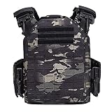 [TWINFALCONS] タクティカルベスト 軽量 プレートキャリア サバイバルベスト MOLLE モール サイズ調整可 1000Dナイロン素材 レーザー切断 MCBK