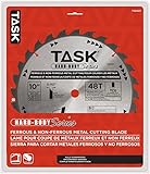 Task Tools T22423 10-Inch Hard Body Metal Cutting Carbide Saw Blade, Ferrous and Non-Ferrous with 5/
