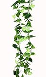 Yatim 7.6 Ft Morning Gloryガーランド2個パックFoliageシミュレーションシルク花ホーム部屋ホテルオフィス庭結婚式ガーランド外装飾 グリーン