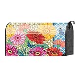 Welcome Friends Gerber Daisies and Butterflies 22 x 18標準サイズメールボックスカバー