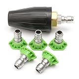 Sndy 3600PSI 水洗濯機銃025ターボノズル 1/4"クイック接続5袋スプレーのヒント - 緑