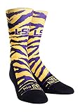 NCAA LSU Tigers大学カスタムアスレチッククルーソックス イエロー