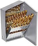 Chicago Latrobe 2550 Series Cobalt Steel Jobber Length Drill Bit Set With Metal Case, TiN Coated, 13