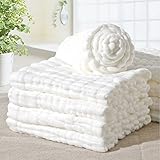 エルフ ベビー(Fairy Baby)無地 手洗い10重ガーゼ 柔らかい通気吸水 新生児用布おむつ 5枚セット(17*40cm,ホワイト)