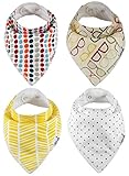 Baby Bandana Bibs by ZELDA MATILDA Extra Long Absorbent Adjustable Bib Made of Organic Cotton and Fl