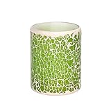 モザイクFlameless LED Candle withタイマー、電池式、ライトグリーン 3 x 4" グリーン JA13094