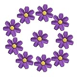 Perfk 約50個　服装/帽子/かばん飾り　結婚式　フラワー　シルクデイジー　ギフト包装　シルク作成　人工造花　全12色 - ダークパープル