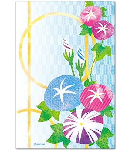 Amazon | 和風ポストカード 「すかし朝顔」 夏の絵葉書 暑中