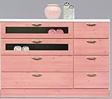 幅120cm4段チェスト ピンク 桃色 日本製 完成品 大川家具 タンス インテリア 収納 箪笥 木製 洋服タンス ローチェスト 衣類 整理 クローゼット 41000019015-PK