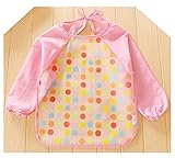 2ピースEVA透明防水スリーブビブベビーフィードスモックE、0~2年