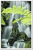 日本庭園紙印刷滝壁アート 24in. x 16in.