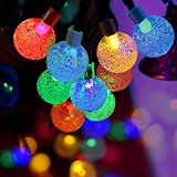 ソーラーLEDイルミネーションライト moniko ボール型　ソーラーライト ハロウィン装飾 LEDストリングライト 30球6m LED飾りライト 8パターン バブル型 シャンパンゴールド　超キレイ　