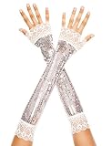 MUSIC LEGS(ミュージックレッグ)レーストリム スパンコール アームウォーマー SILVER 406