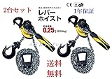 新型　新発売【1年保証】レバーホイスト 250kg （0.25ton）チェーンホイスト 手動式 荷締機［荷締め 荷締め機 チェーンガッチャ チェーンブロック　手動式レバー　高品質輸入直販品 (2個)