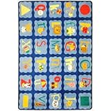 Joy Carpets Kid Essentials Infants & Toddlers Alphabet Blues Rug Multicolored 3'10 x 5'4 [並行輸入品]