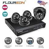 Floureon 1 X 8CH 960H CCTV DVR + 4 X Dome 1000TVL Waterproof Camera Security Kit [並行輸入品]