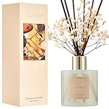 Cocorrína リードディフューザーセット - 189.9 g モロッコアンバーディフューザー 8スティック付き ホームオイルリードディフューザー ホームバスルームシェルフ装飾用