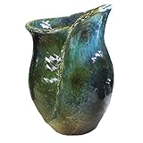 13号 青ガラスひねり花器信楽焼　陶器　花器　花入　花瓶