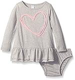 Amy Coeベビー女の子Bigハートドレスとパンティーセット カラー: グレイ