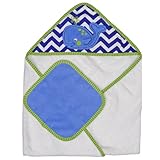 Neat Solutions Single Applique Print Woven Terry Hooded Towel and Washcloth Set, Whale by Neat Solut