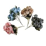 Perfk 4点　装飾花　シルク製　造花　花束　結婚式/ホーム/パーティー用装飾　インテリア