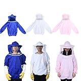 養蜂用 蜂防護服 上下服 手袋 害虫駆除 養蜂用 ぶよ 蚊 対策 虫よけ 草刈り (上着（ピンク）)