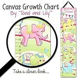キャンバスGrowth ChartバティックElephantカーニバルPersonalized Growth Chart forキッズ子供高さチャートルーラーチャートGirls Growth gc00