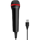 TPFOON 4M 13FT Wired USB Microphone for Rock Band, Guitar Hero, Let's Sing - Compatible with Sony PS2, PS3, PS4, PS5, Nintend