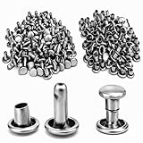 両面カシメ 大 9mm 12mm（足）100組 シルバー レザークラフト 革 バッグ 補修 金具 手芸 クラフトパーツ屋