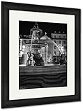 AshleyフレームプリントThe Fountain at Rossio Square inポルトガルリスボン、壁アートホーム装飾、ag5943394 30x26 Black Frame 594339