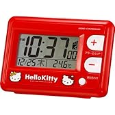 リズム時計 Hello Kitty ( ハロー キティ ) 電波 目覚まし キャラクター 時計 R095 レッド 8RZ095RH01