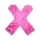 [Elmia] 手袋 子供 フォーマル 女の子 グローブ 結婚式 発表会 ドレス 子供 手袋 (ローズピンク)