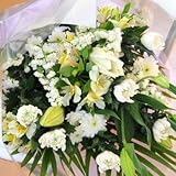 お供え お彼岸 花束 サイズで選べる (白を中心に, 2Lサイズ（9000円）)